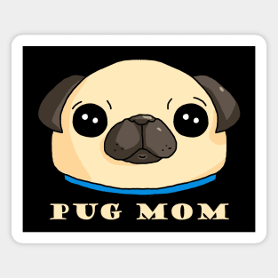 Pug Mom dark Magnet